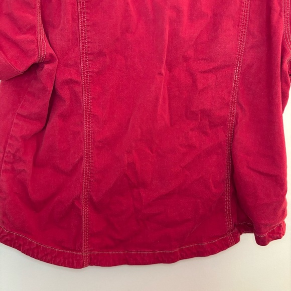 Denim & Co. Women’s Red Button-Front Utility Shirt Size L - Picture 7 of 7